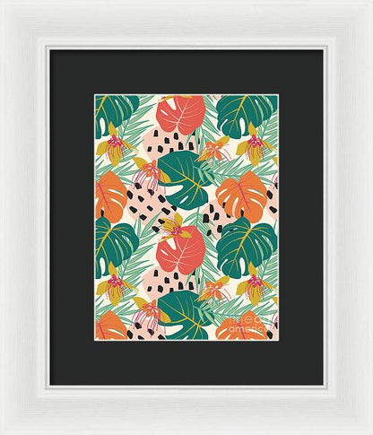 Jungle Floral Pattern  - Framed Print