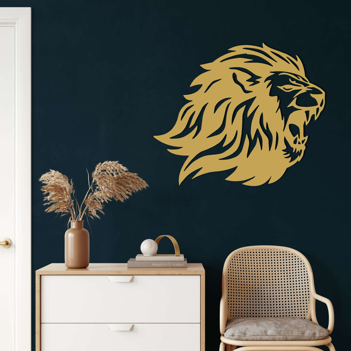 Lion Head Metal Wall Art - Decor available at Dekadron for $69.90