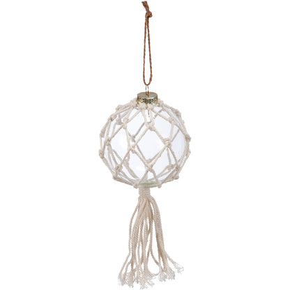 Macrame Glass Orb Christmas Ornament Set of 3 #100-C210