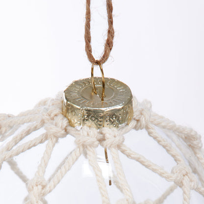 Macrame Glass Orb Christmas Ornament Set of 3 #100-C210