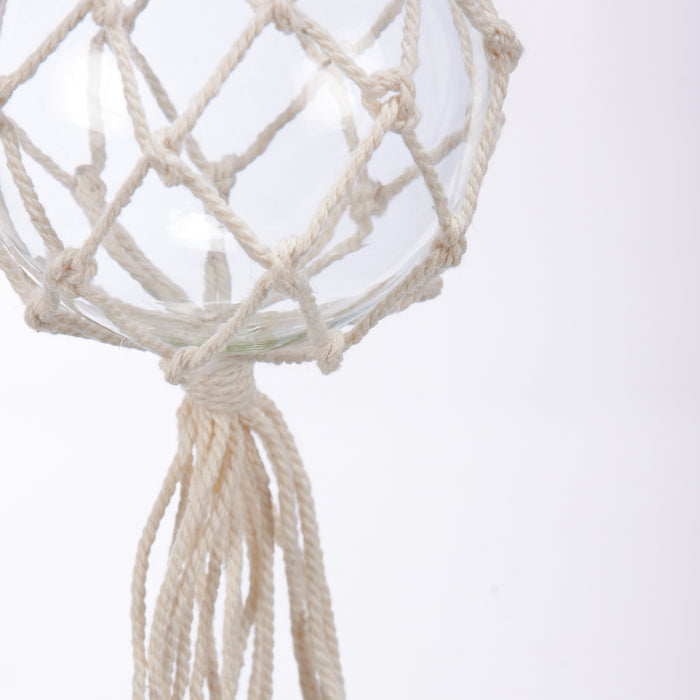 Macrame Glass Orb Christmas Ornament Set of 3 #100-C210