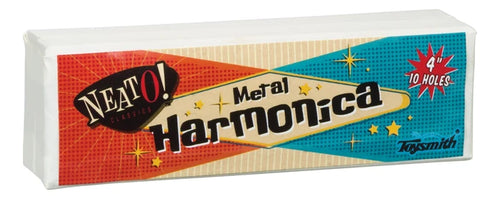 Neato Harmonica 10 Holes 4" Metal with Hinged Box
