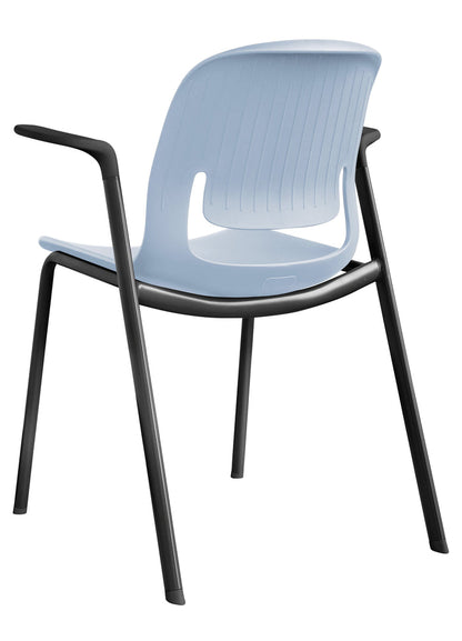Palette Chair With Black Steel 4-Leg Frame With Arms
