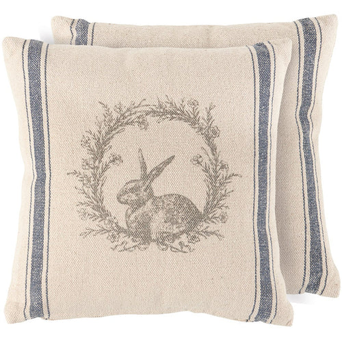 Pillow- Rabbit wreath #B161