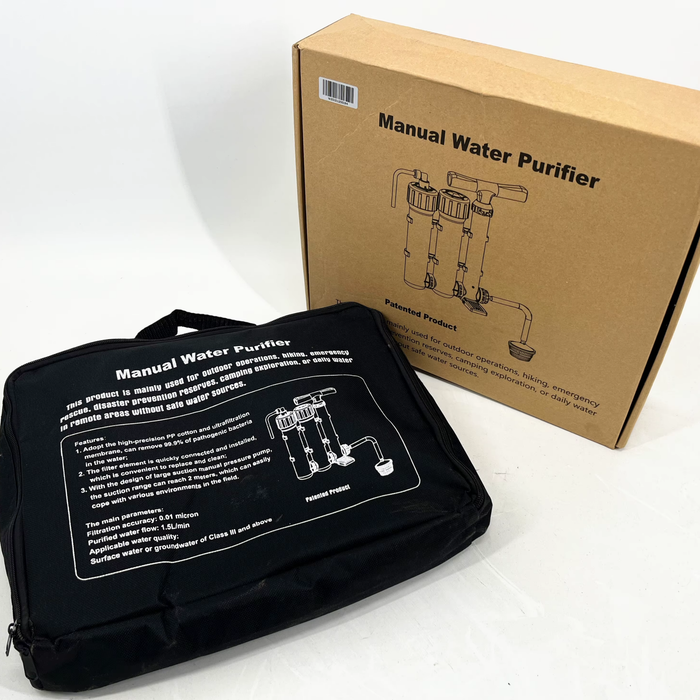 Portable Manual Water Purifier Pump – 0.1 Micron Ultrafiltration System