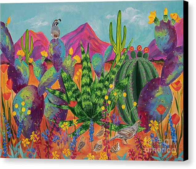 Quail Family Outing - Canvas Print