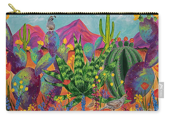 Quail Family Outing - Carry-All Pouch