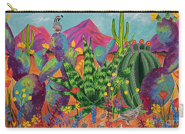 Quail Family Outing - Carry-All Pouch