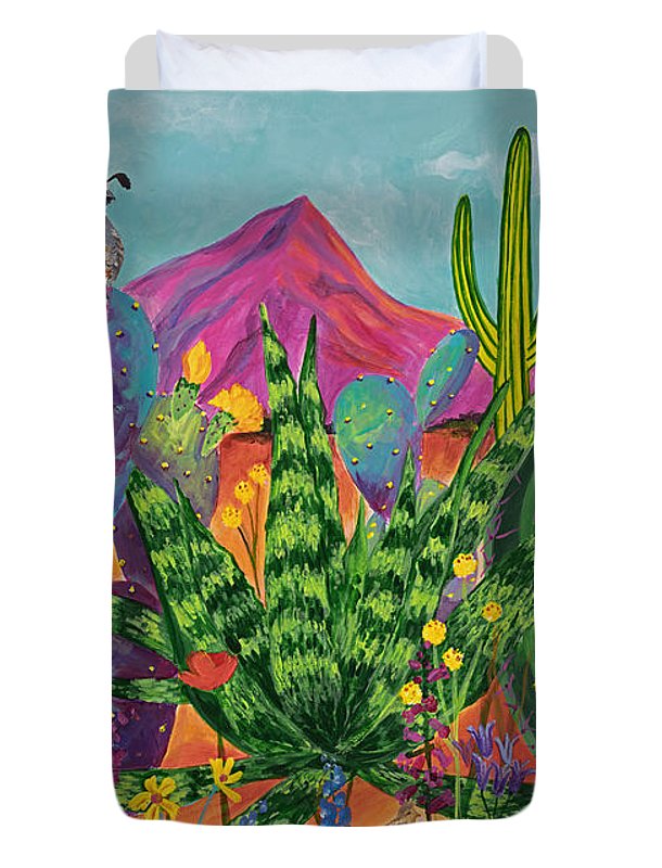 Quail Family Outing - Duvet Cover