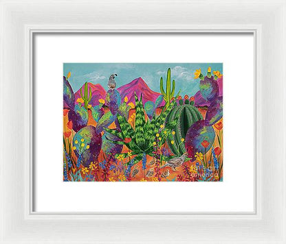 Quail Family Outing - Framed Print