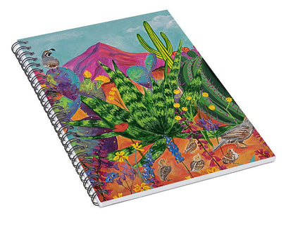 Quail Family Outing - Spiral Notebook