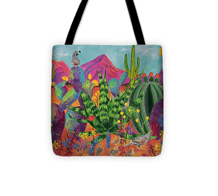 Quail Family Outing - Tote Bag