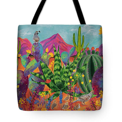 Quail Family Outing - Tote Bag