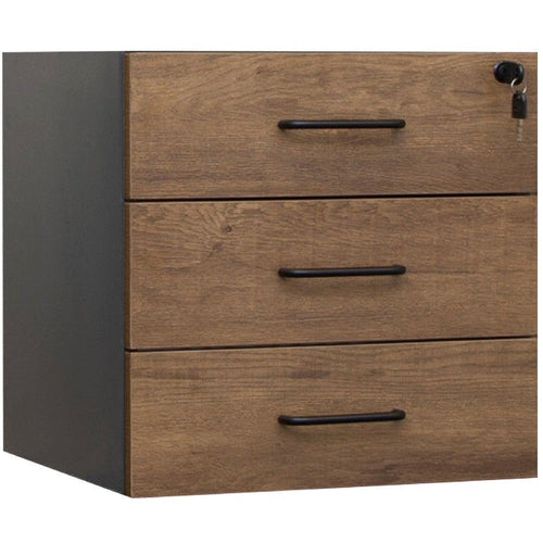 Regal Walnut Premier Fixed Pedestal - 3 Drawer