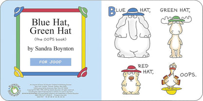 Sandra Boynton Blue Hat Green Hat Sturdy Board Book