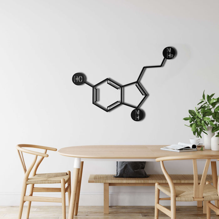 Serotonin Molecule Metal Wall Art - Decor available at Dekadron for $64.90