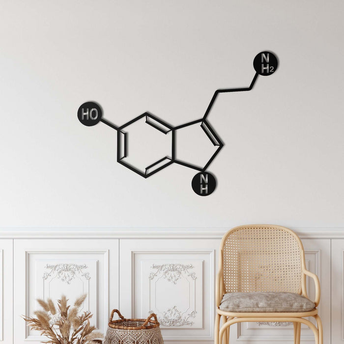 Serotonin Molecule Metal Wall Art - Decor available at Dekadron for $99.90