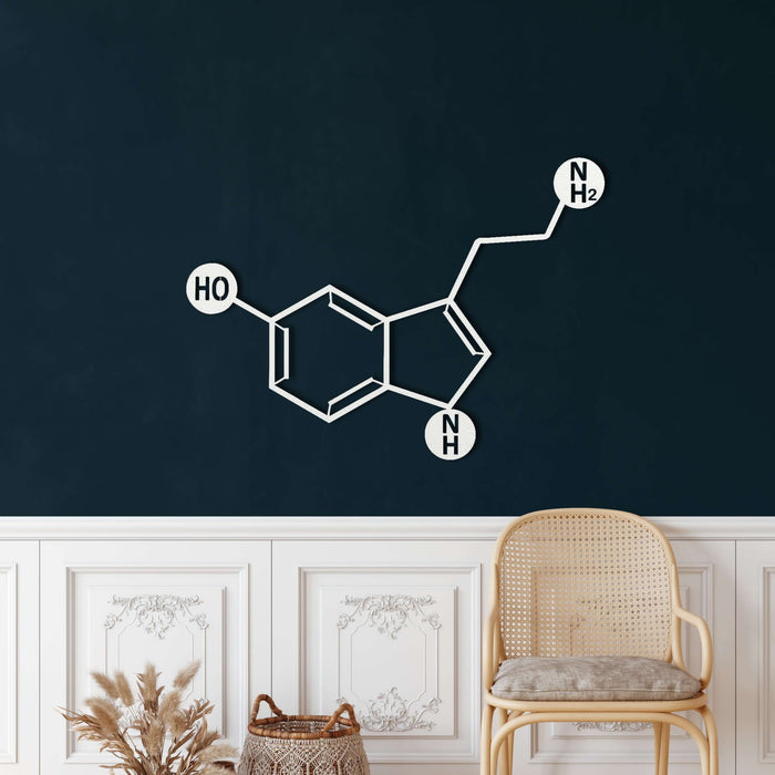 Serotonin Molecule Metal Wall Art - Decor available at Dekadron for $69.90