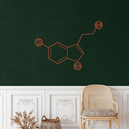 Serotonin Molecule Metal Wall Art - Decor available at Dekadron for $69.90