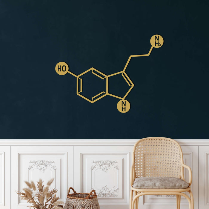 Serotonin Molecule Metal Wall Art - Decor available at Dekadron for $69.90