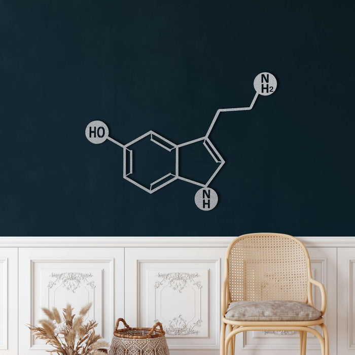 Serotonin Molecule Metal Wall Art - Decor available at Dekadron for $69.90