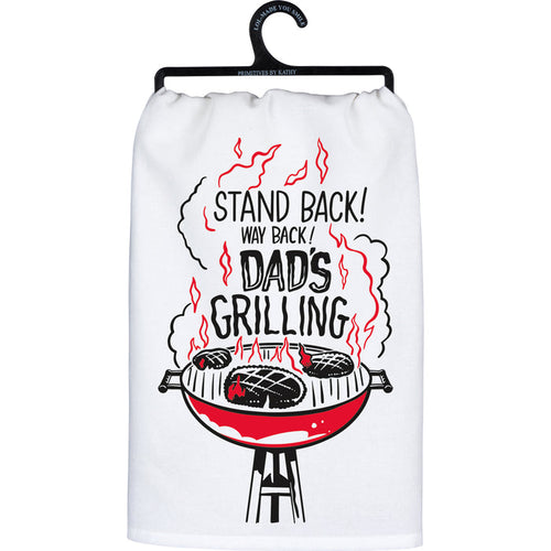 "Stand Back - Dad's Grilling" Kitchen Towel Gift for Him #100-S265