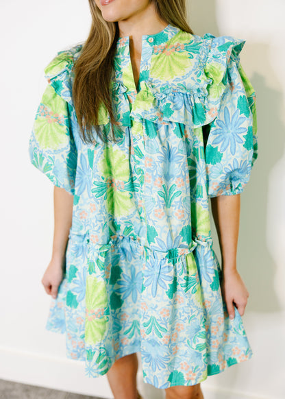 Lilah Floral Ruffle Shoulder Dress
