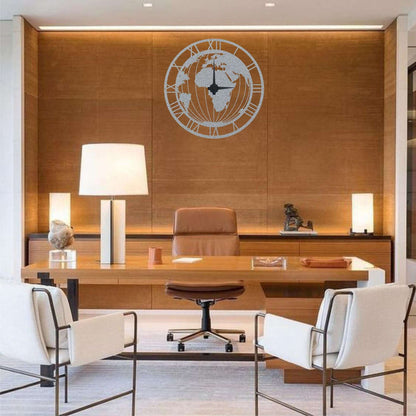 World Map Clock - Wall Clocks available at Dekadron for $74.90