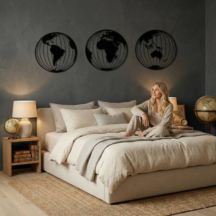 World Map Metal Wall Art